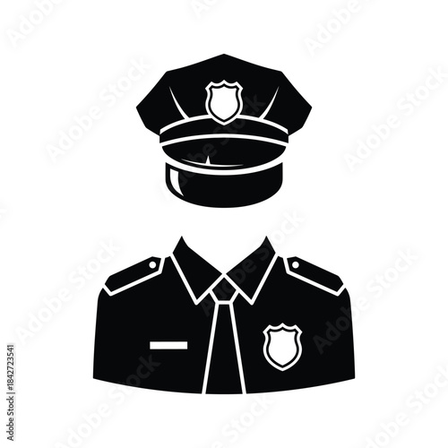 Police uniform and cap illustration