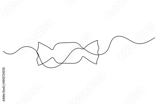 Candy minimalist one line drawing with simple outline clean vector illustration design