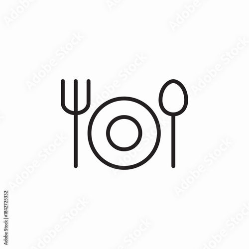 spoon plate fork cutlery icon sign vector