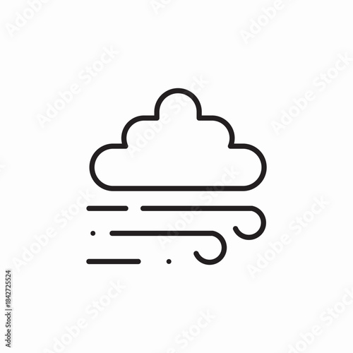 wind cloud icon sign vector