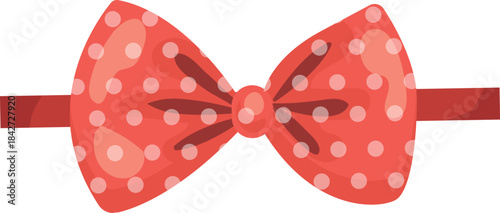 A red bow tie with white polka dots
