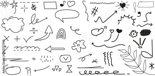 Comic cartoon line explosive effect, speed burst motion element set. Comic boom burst, explosive smoke, line speed cartoon element icon. Hand drawn sketch action boom effect. Vector illustration