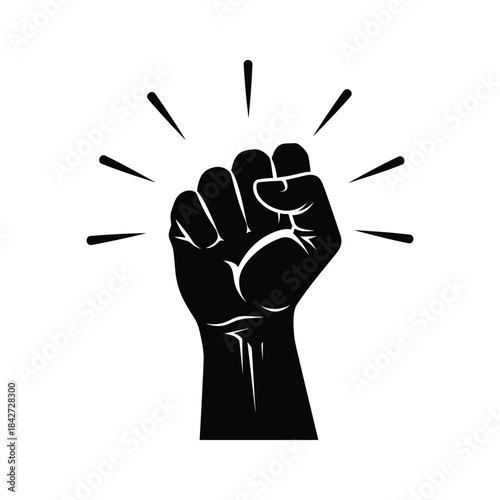 Raised fist symbolizing strength and solidarity