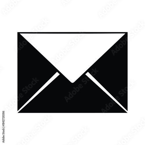 Simple black and white envelope icon