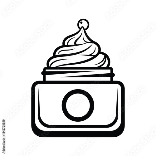 Cream in a jar with a swirl design on top