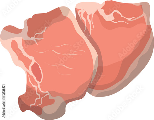 Two pieces of meat are shown on a white background