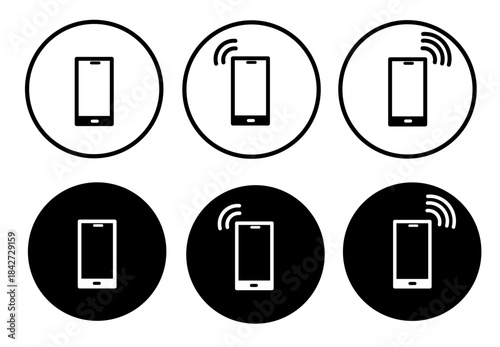 Phone icon with clean modern outline, simple communication symbol for support, calling service, customer help, connection, and messaging purpose everywhere