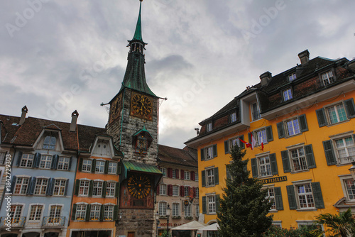 Basel, Switzerland, city view on a cloudy winter day