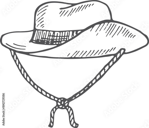 A hat with a rope around it