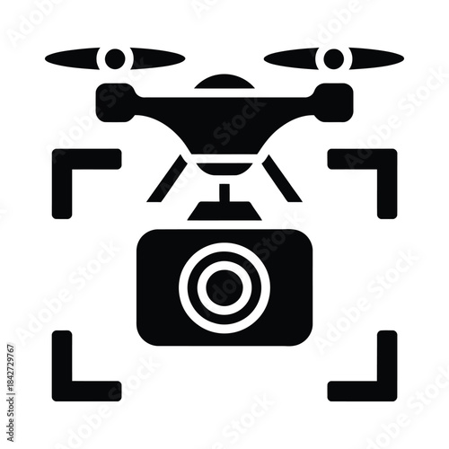 Drone camera aerial photography icon