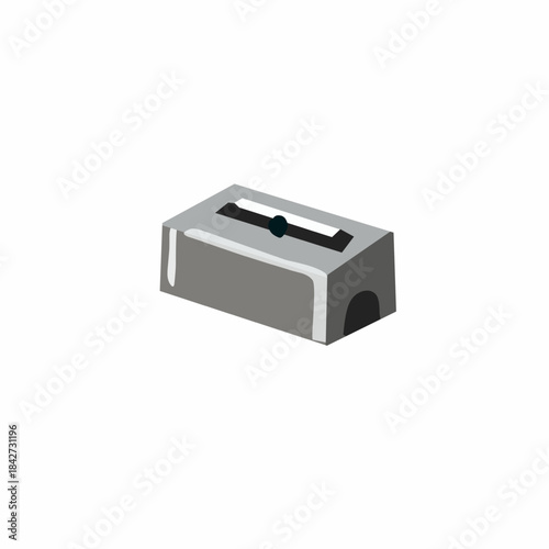 Metal Sharpener in Flat Minimal Style for Pencil School Tools