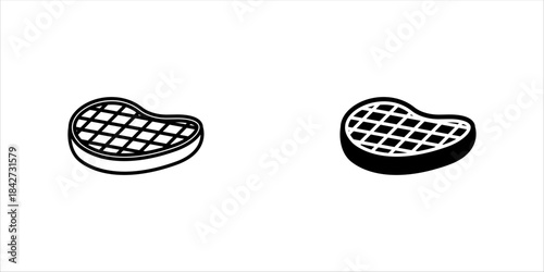 Steak meat icon isolated on white background.