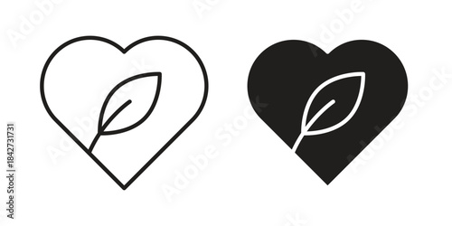 Leaf heart icon