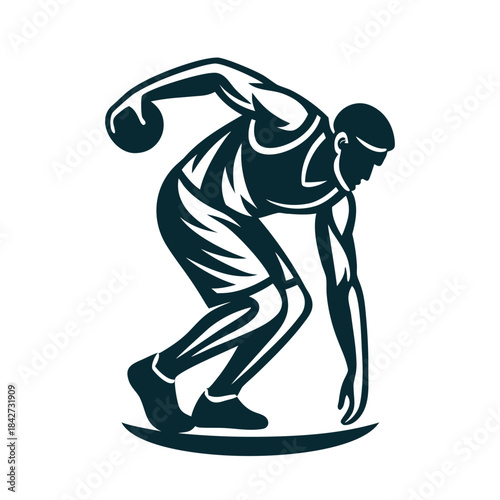 Dynamic Athlete Throwing Silhouette Vector Illustration