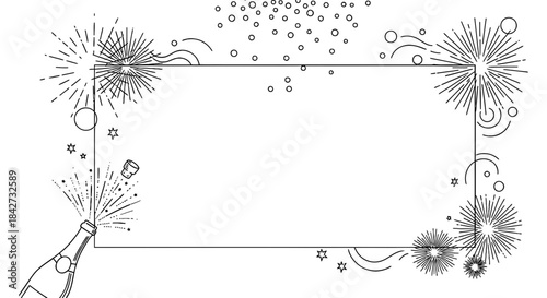 Festive frame for new year parties and special celebration events