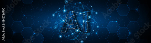 Digital technology of the future. AI icon or artificial intelligence symbol. Future advanced artificial intelligence technology circuit board concept	