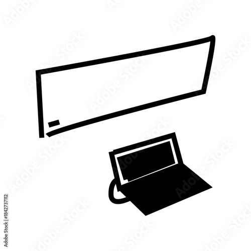 lcd tv screen with laptop