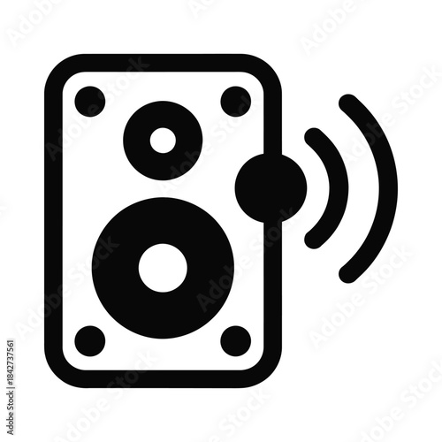 Wireless speaker icon representing sound emission
