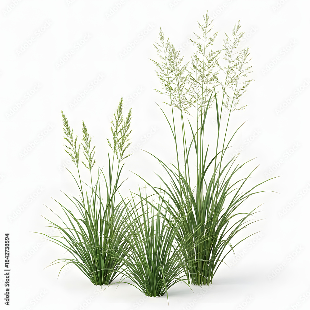 Fototapeta premium Ornamental grass isolated on white