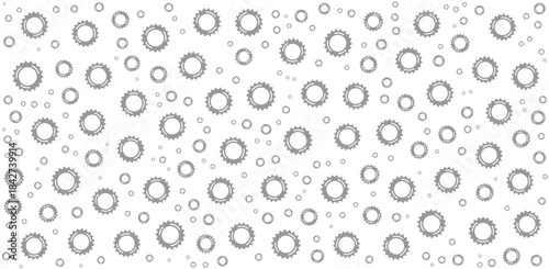 Seamless Gear Pattern on White Background  Abstract Industrial Vector