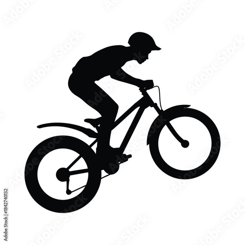 Man riding bicycle silhouette