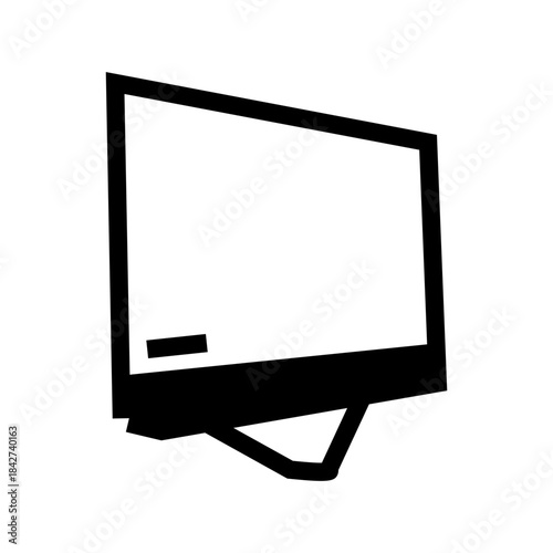 monitor desktop computer glyph icon vector illustration