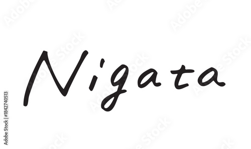 手書き文字「Nigata」｜新潟県を柔らかく表現した筆記体風英字ロゴ素材