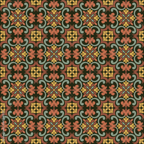 luxury floral damask pattern seamless vector background featuring ornate damask pattern details and vintage botanical elements, creating an elegant decorative ideal for textiles, wallpapers, packaging