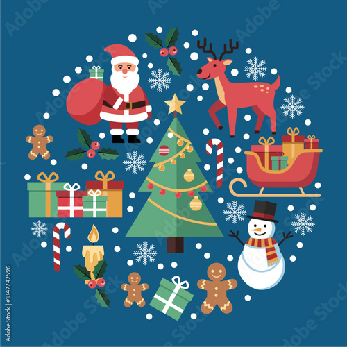 santa claus and christmas tree