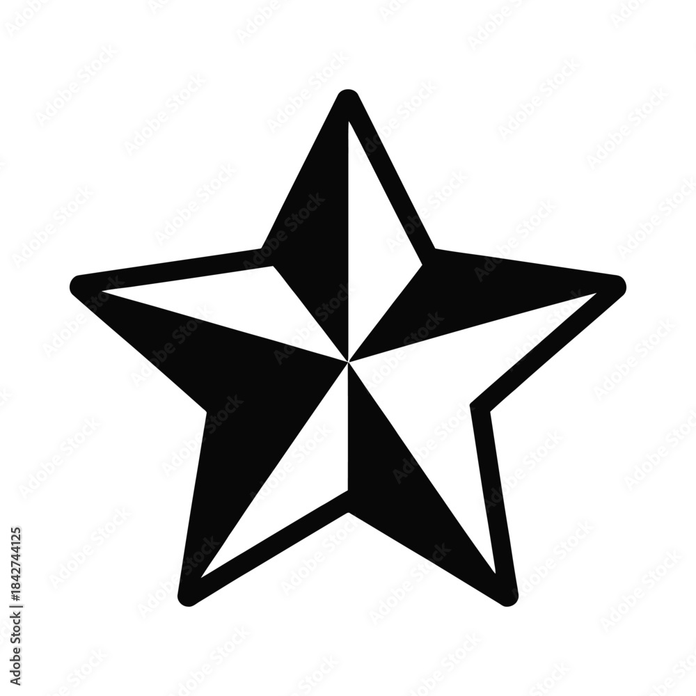 Obraz premium Simple black star icon on white background