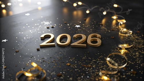 happy new year 2026 3d word 