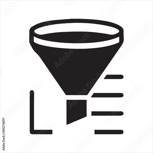 Abstract data flow funnel with geometric elements
