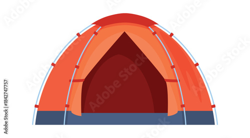 Illustration of a brightly colored camping tent with a simple design, suitable for outdoor activities or hiking.