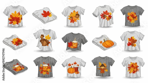 Autumn Thanksgiving T-shirt Designs Collection.