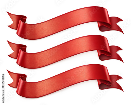 set of red ribbons,red ribbon on title and tags ribbon