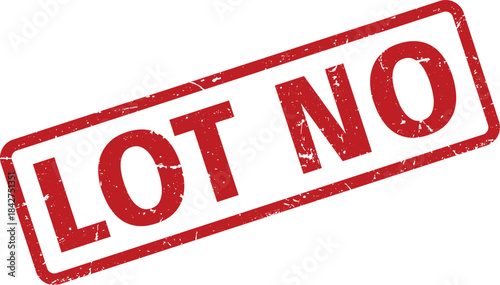 Distressed Red Lot No Stamp with Rounded Corners on White Background Stock
