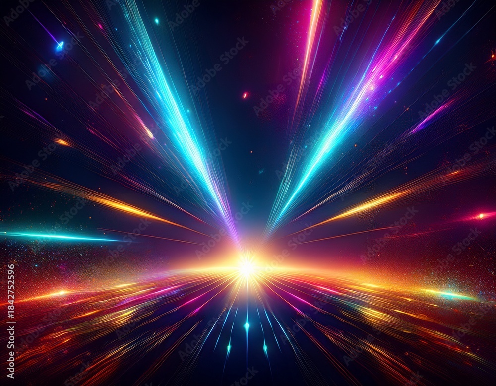 Naklejka premium abstract light flares in dark space