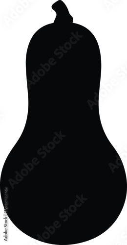 Minimalist black butternut squash vegetable silhouette vector icon