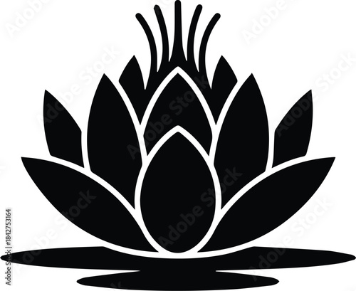 Minimalist black water chestnut aquatic vegetable silhouette vector icon