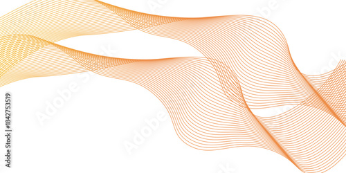 Abstract orange wavy on white background, A smooth, flowing wave pattern in blue hues.