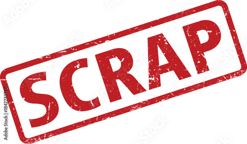 Distressed Red Scrap Stamp Isolated on White Background Grunge Design Element for Projects