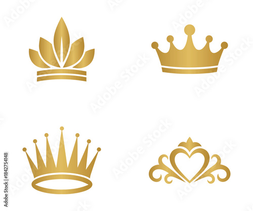 Elegant gold decorative crown elements