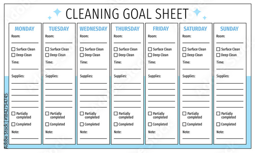 Cleaning Goal Sheet