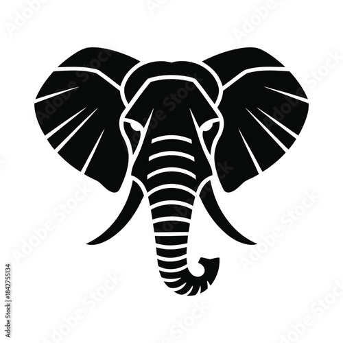 Elegant elephant head silhouette