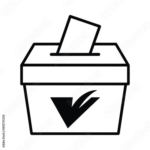 Voting box with ballot paper