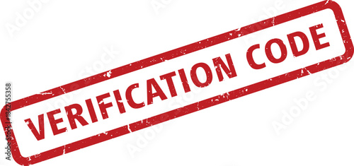Isolated Verification Code Stamp Illustration in Red with Rounded Rectangle Border Design