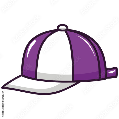 Purple and white baseball cap 