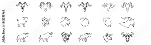 Multiple Animal Horns Vector – Editable, Scalable Wildlife Elements