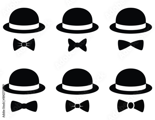 Whimsical collection of hats and mustaches for fun designs. set of hats vector