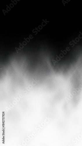 A vertical black to white gradient background featuring a grainy, noisy texture resembling rising smoke or fog